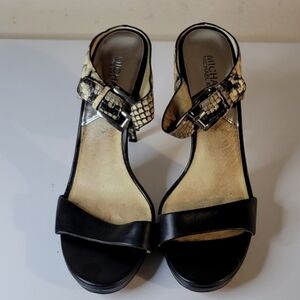 Michael Kors Beverly Snakeskin Mules Sandals